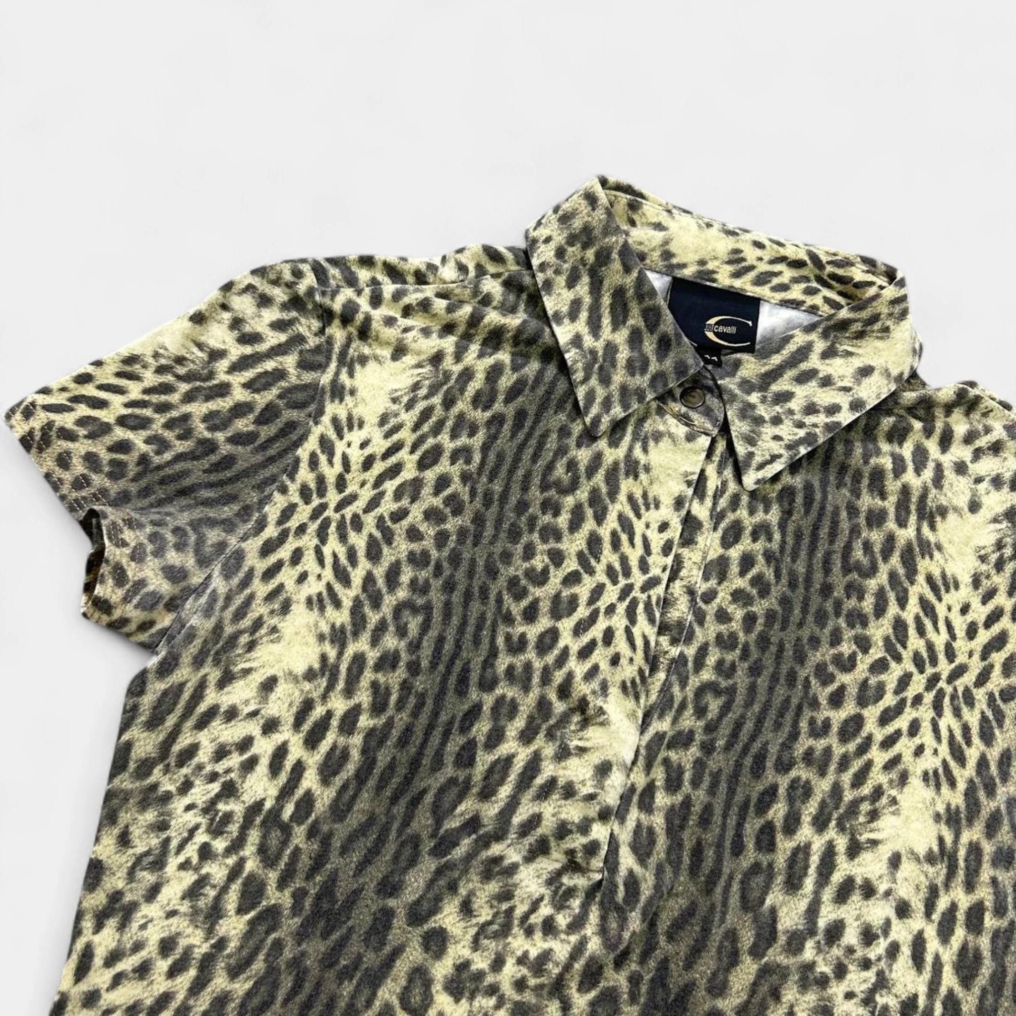 Just Cavalli Yellow Leopard Polo Shirt