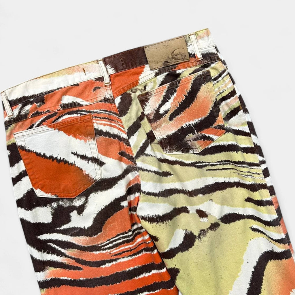 Just Cavalli 2000s Psychedelic Orange Zebra Pants