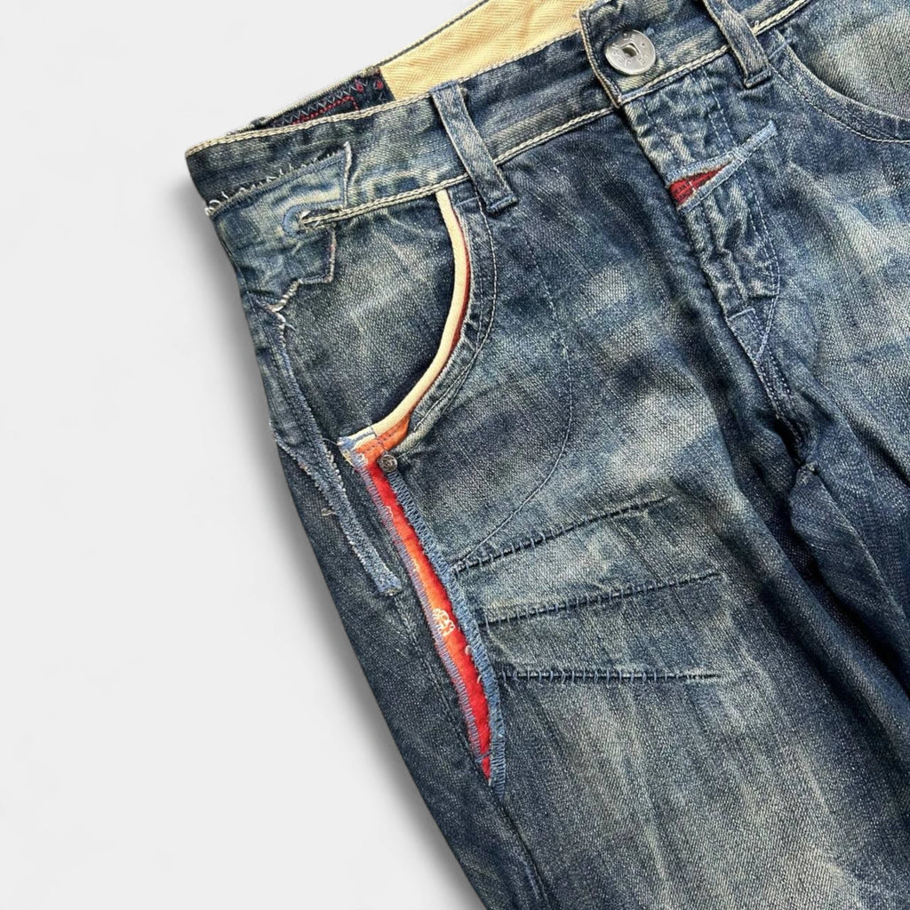 Marithé + François Girbaud "USA Flag" Wash Straight Leg Denim Jeans