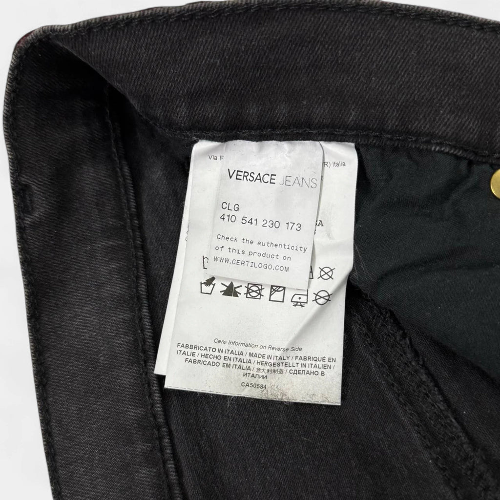 Versace Jeans 2000s Flocked Snakeskin Suede-Effect Gradient Trousers