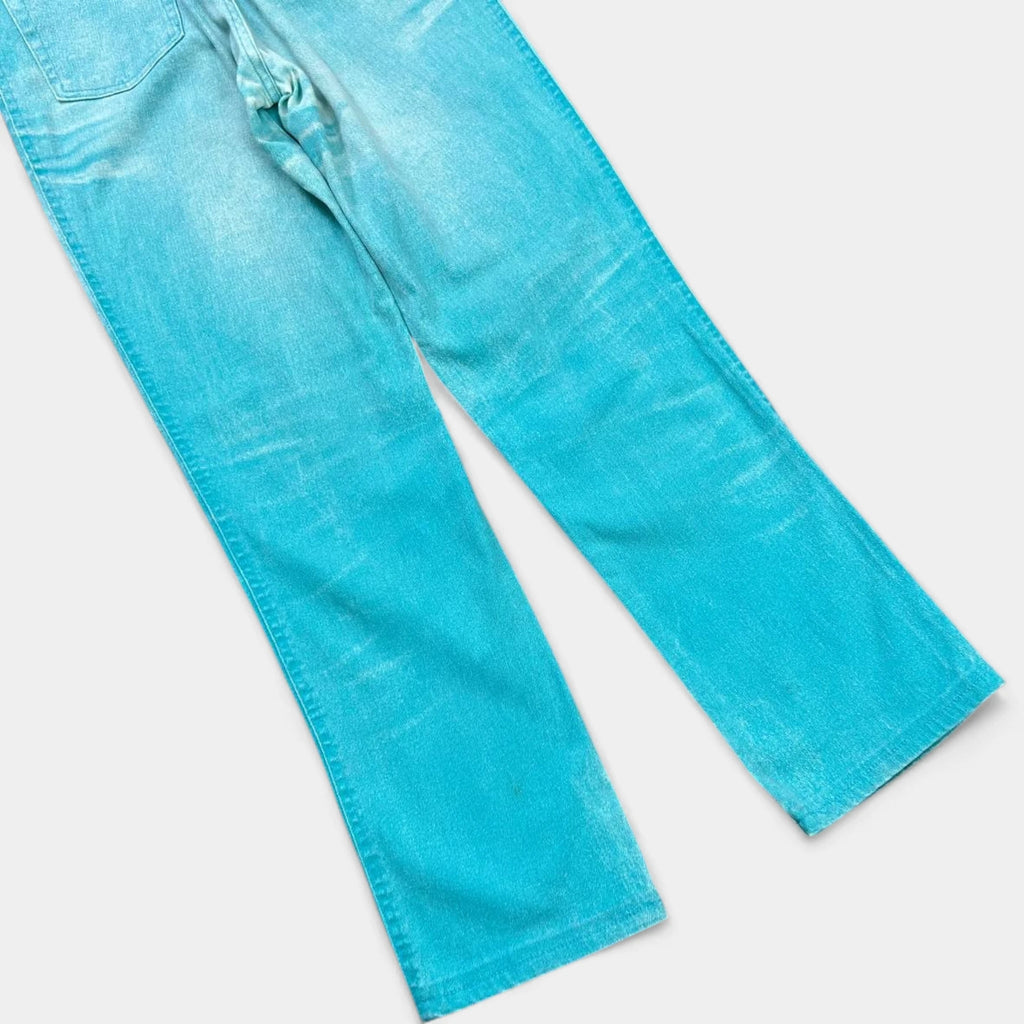Cavalli Jeans 2000's Turquoise Printed Effect Denim Pants