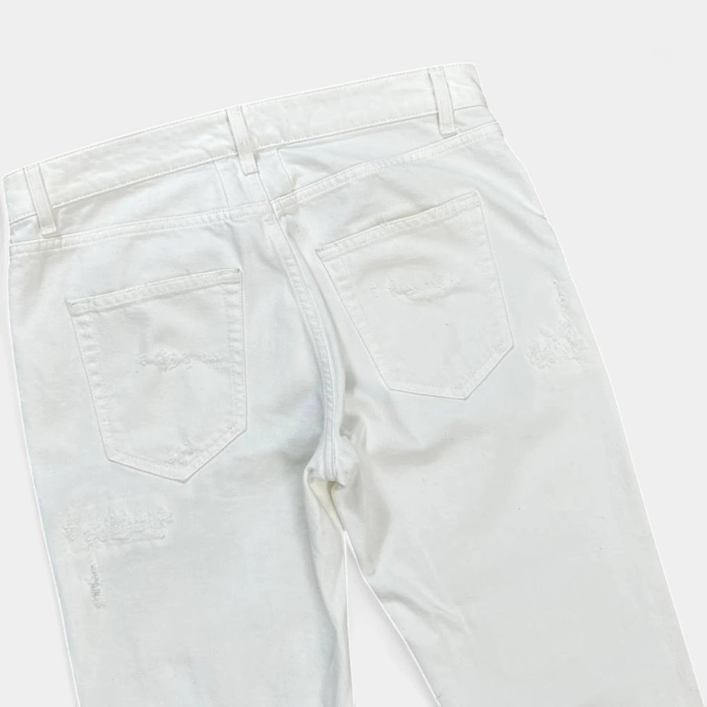 Saint Laurent D10 2016 Distressed White Skinny Jeans