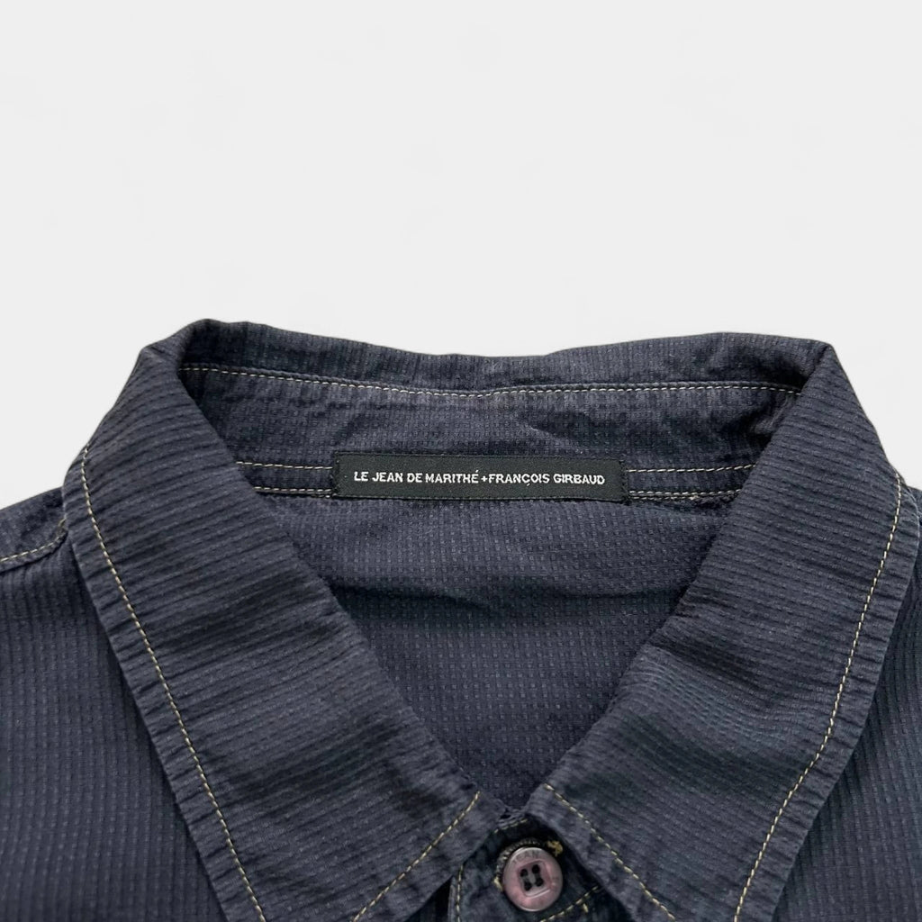 Marithé + François Girbaud Contrast Stitch Patchwork Multi-Pocket Shirt