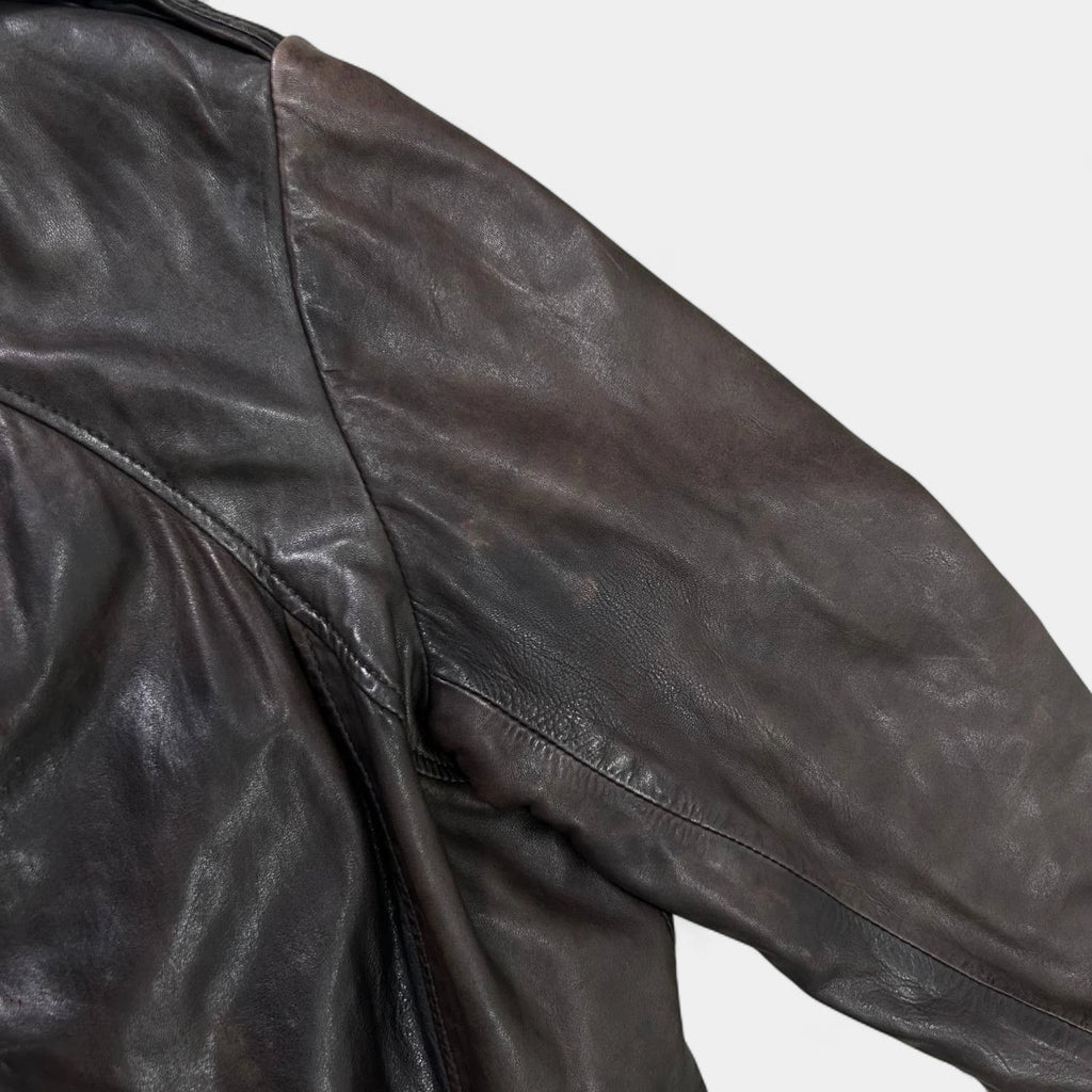 Jean Paul Gaultier 90's Vintage Brown Leather Trench Coat