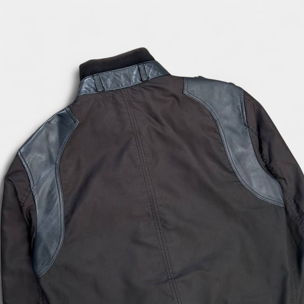 Dolce & Gabbana Nylon Leather Black Jacket