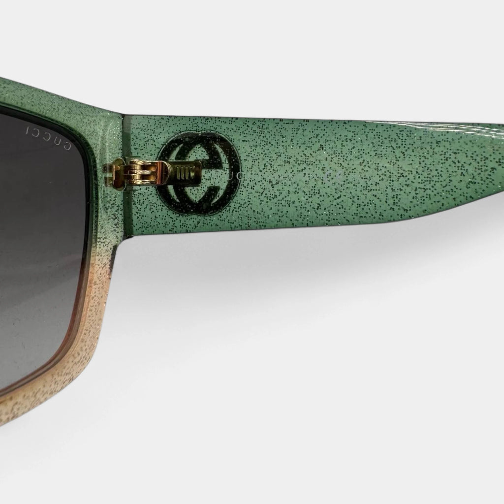 Gucci 2020 Glitter Gradient Interlocking GG Square Sunglasses