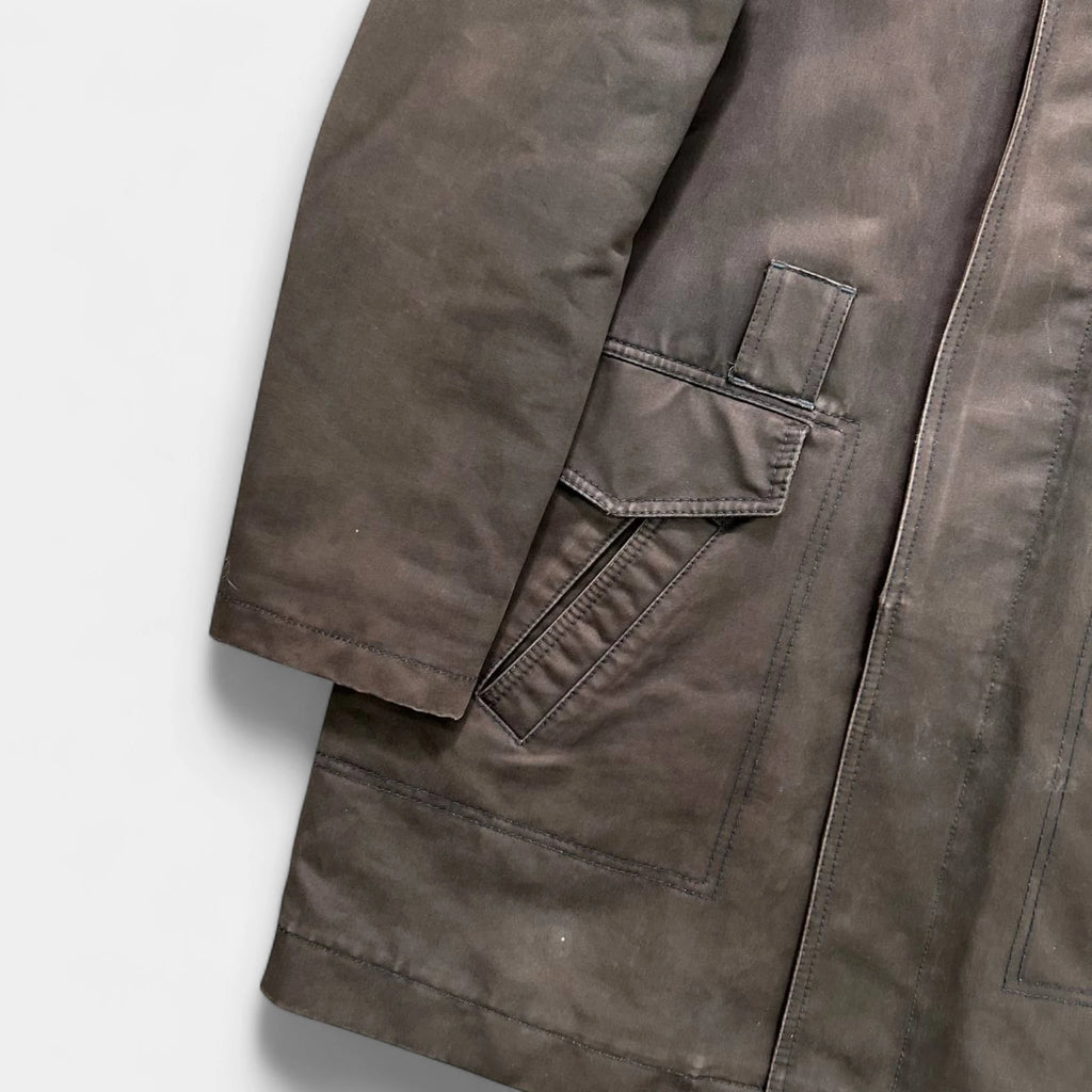 Armani Jeans Military Washed Green Long Coat