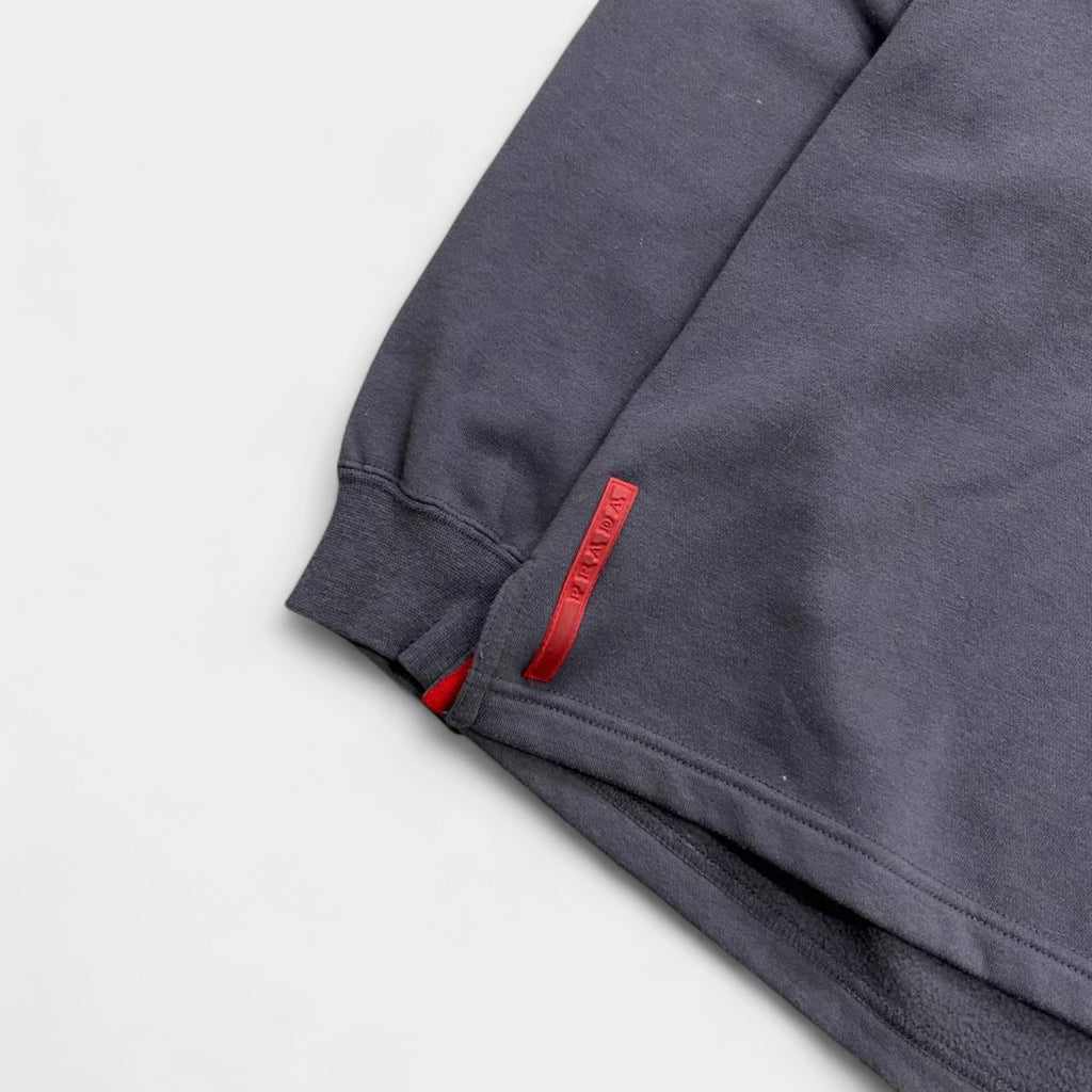 Prada Vintage Fleece Cargo Pocket Blue-Grey Polo Shirt