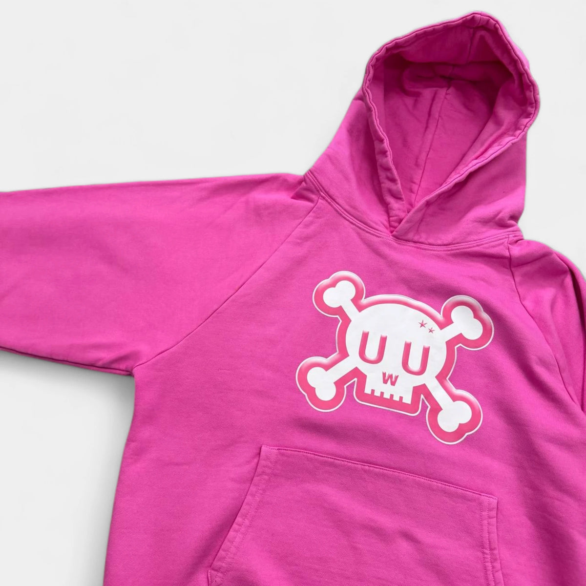 Otaku is Dead 72 Raglan "UwU" Skull Pink Hoodie