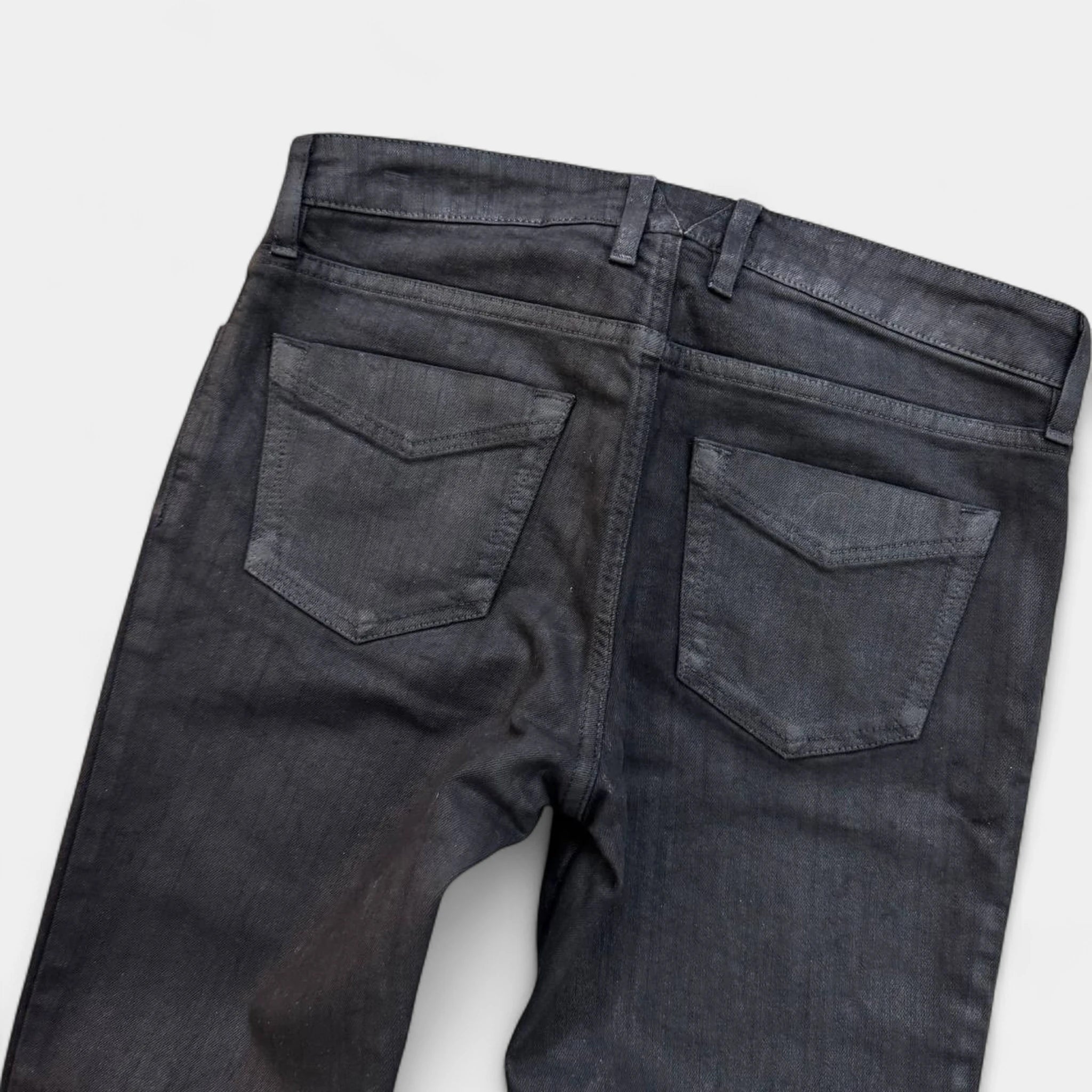 Roberto Cavalli 2000's Coated Waxed Straight Jeans