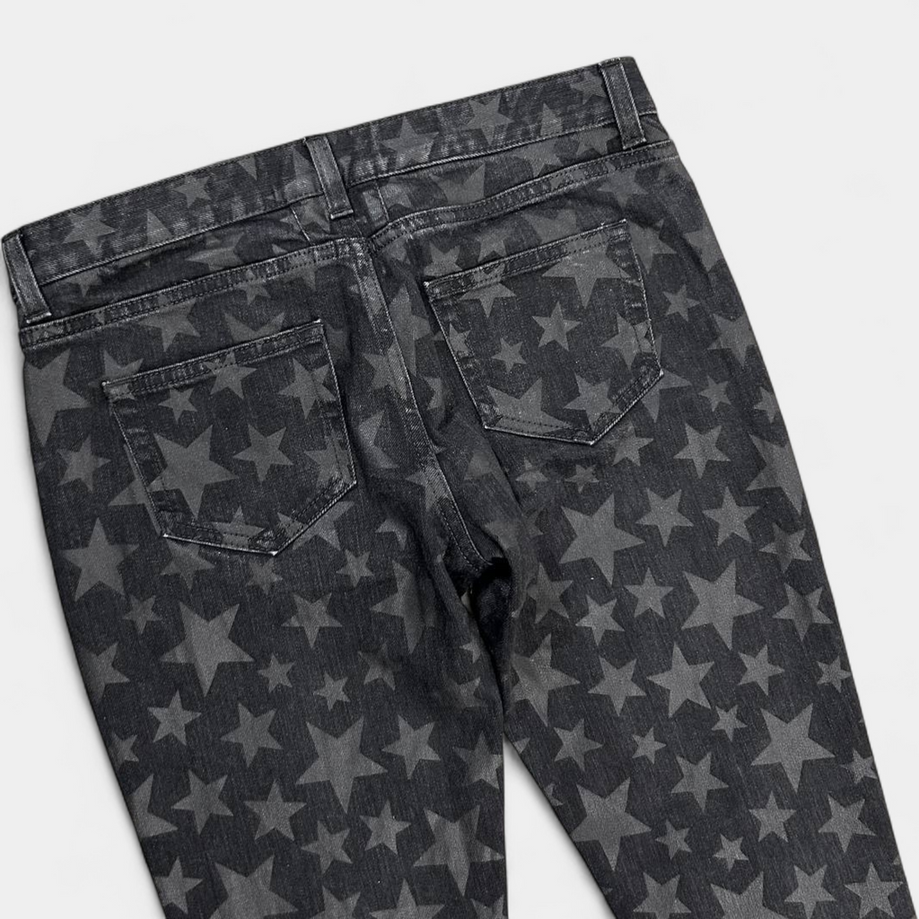 Saint Laurent Hedi Slimane Rocker Black Star Print Skinny Jeans
