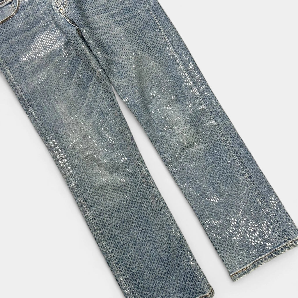 Roberto Cavalli 2000s Snakeskin Texture Jeans