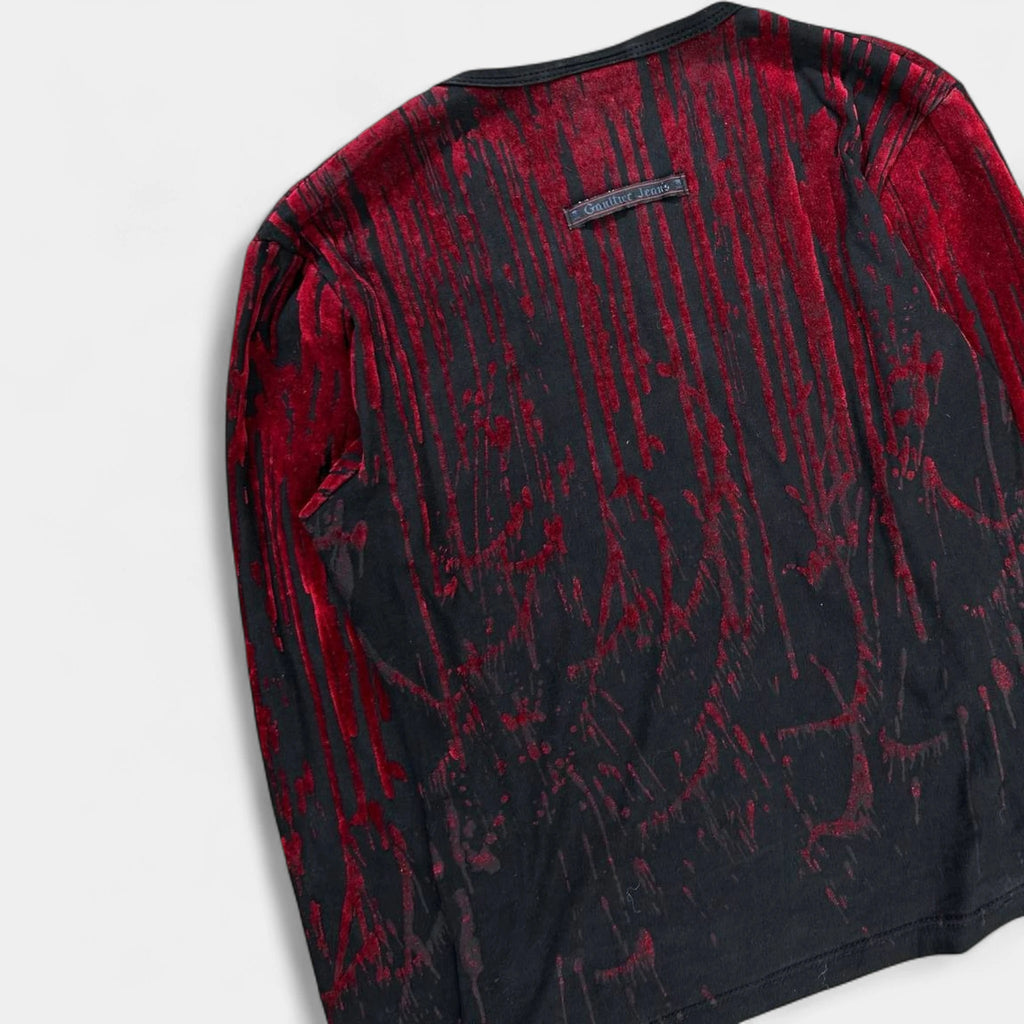 Jean Paul Gaultier 1994 Blood Drip V-Neck Longsleeve