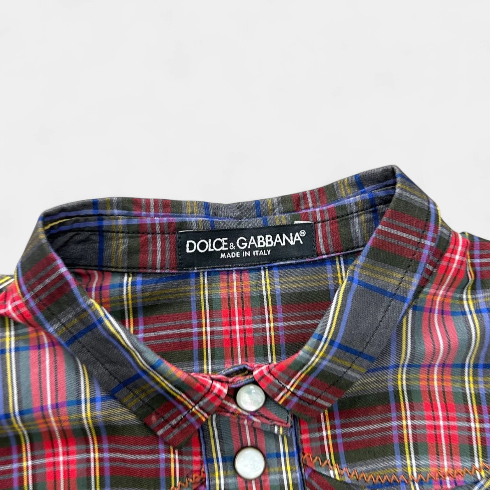 Dolce & Gabbana Western Style Tartan Pattern Shirt