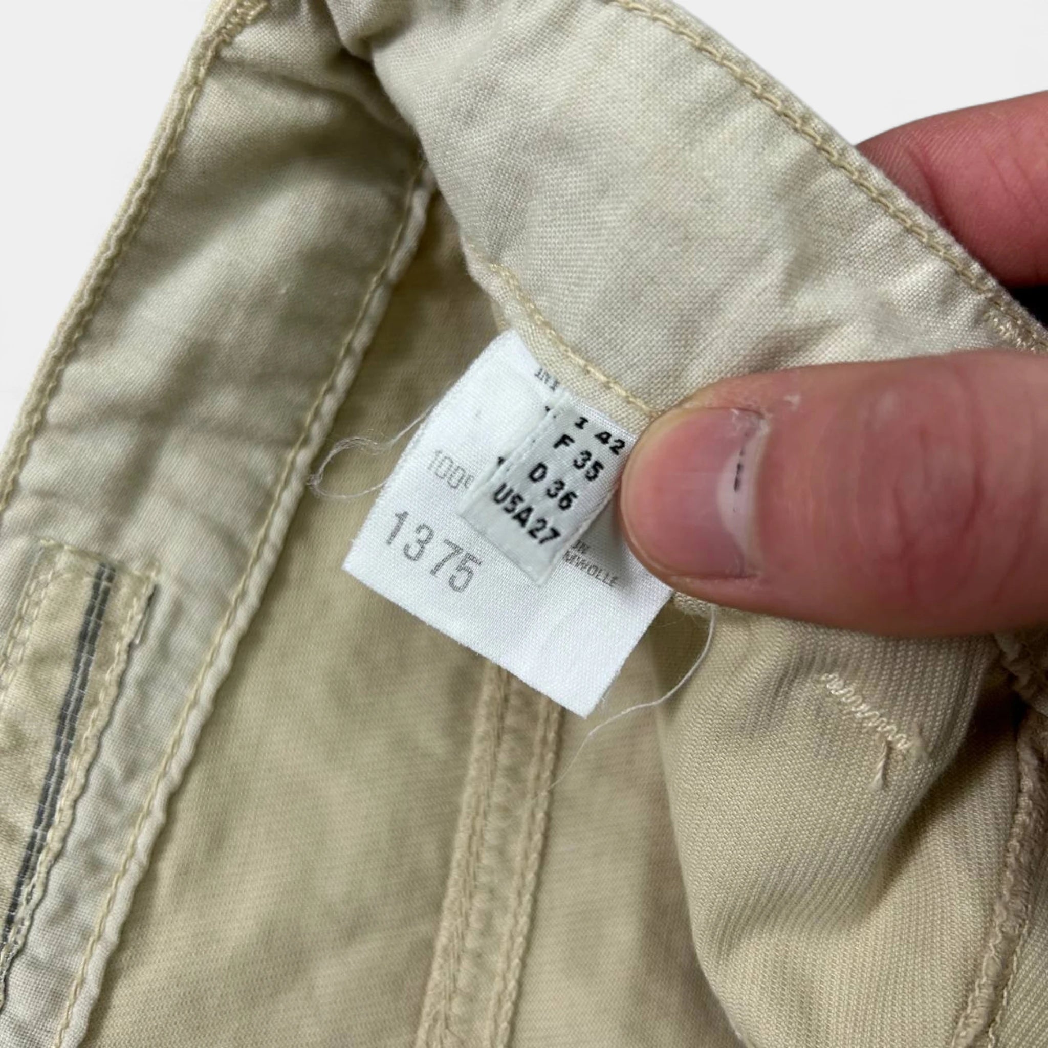 Marithé + François Girbaud 1990s Beige Carpenter Pants