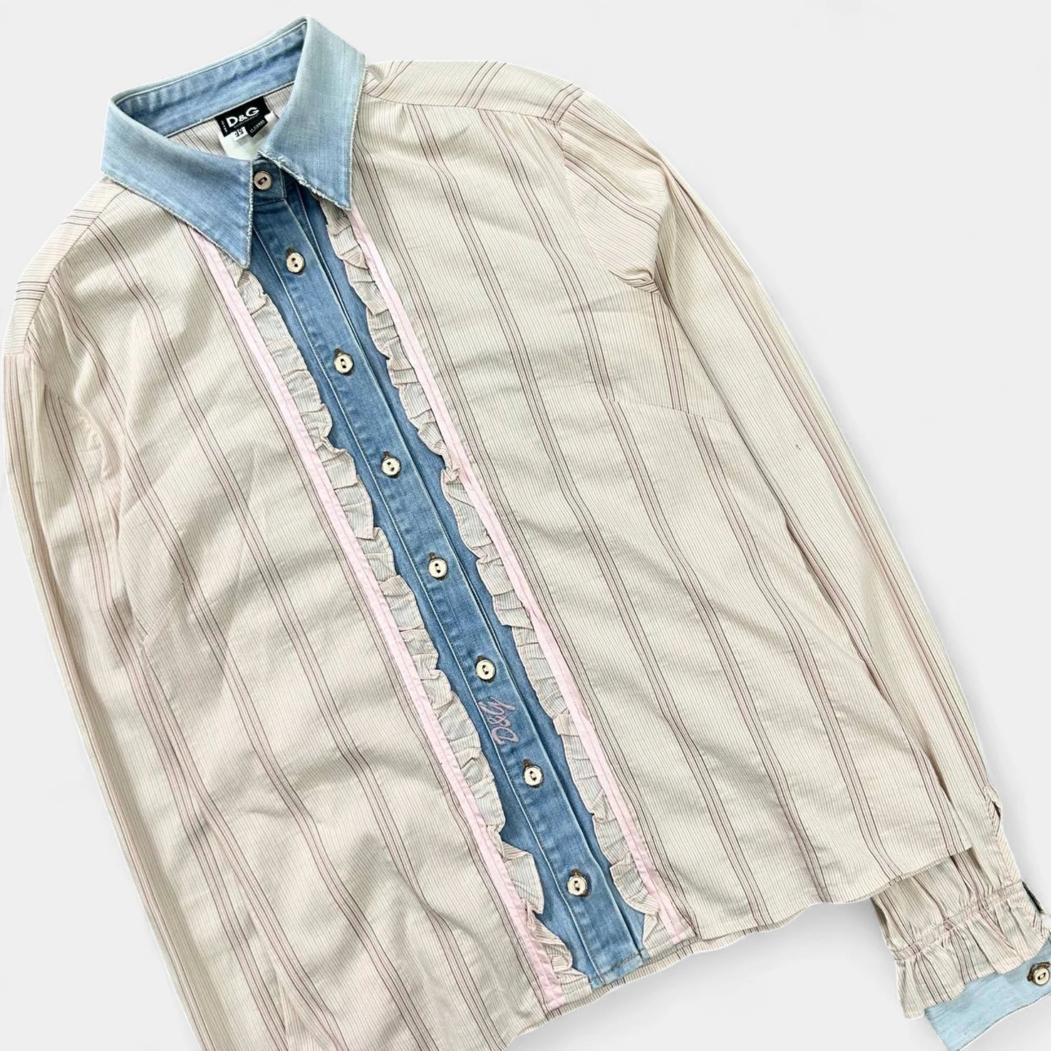 Dolce & Gabbana 2004 Hybrid Ruffle Western Shirt