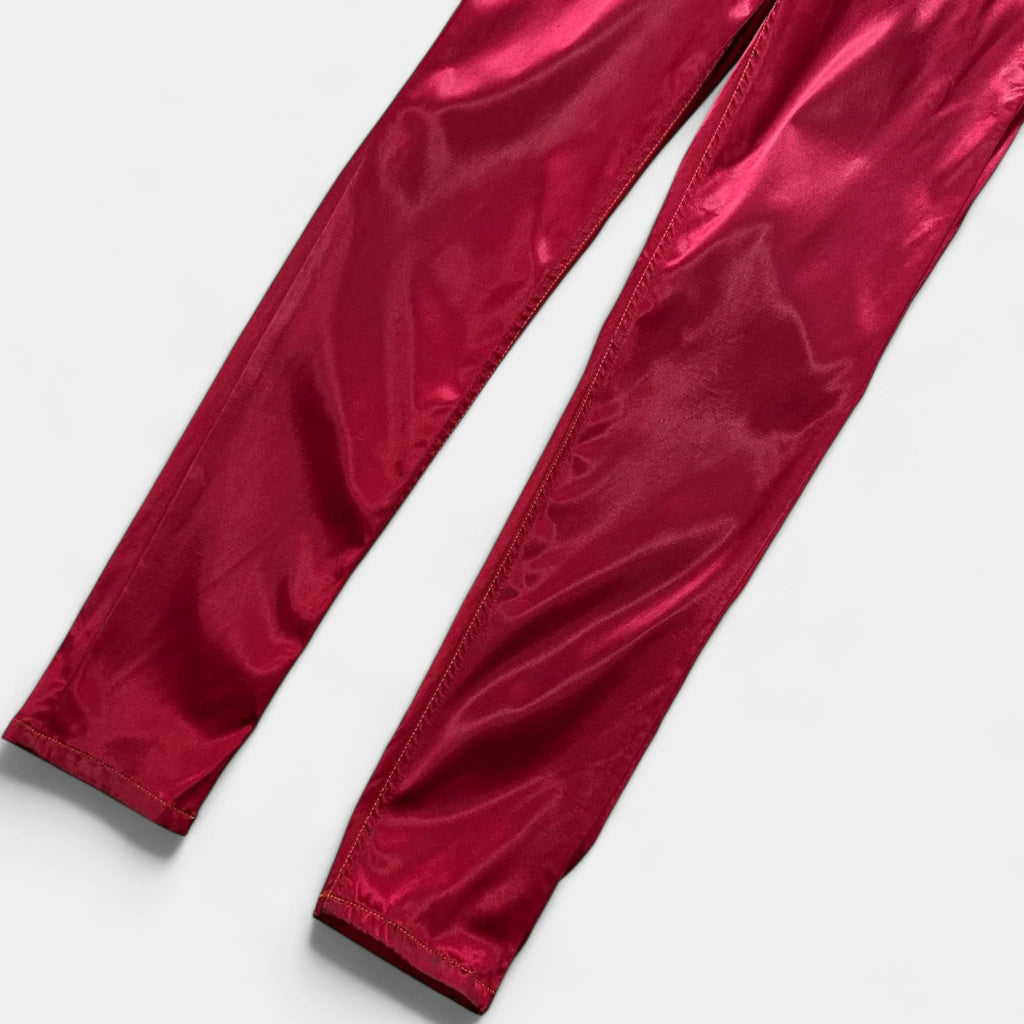 Jean Paul Gaultier 90's Red Satin Nylon Pants