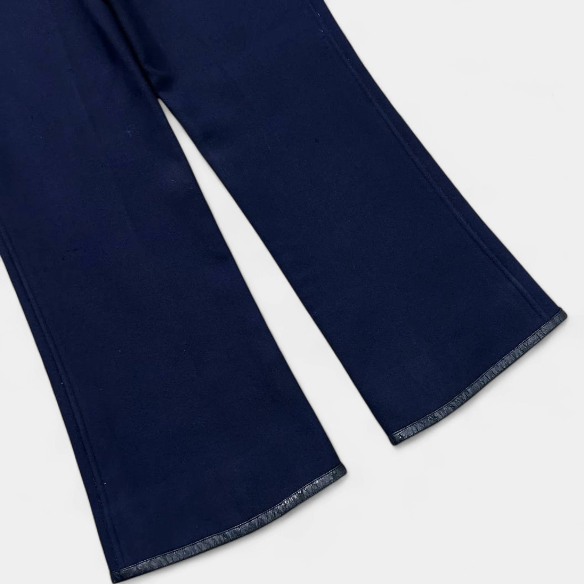 Courreges Paris Vintage Wide Leg Wool Navy Pants