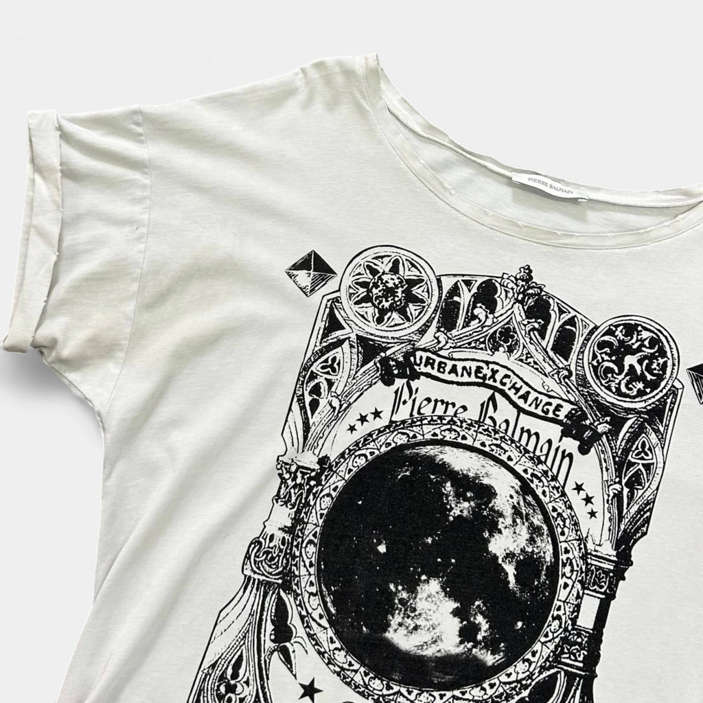 Pierre Balmain SS14 Distressed "Rock Couture" Graphic T-Shirt
