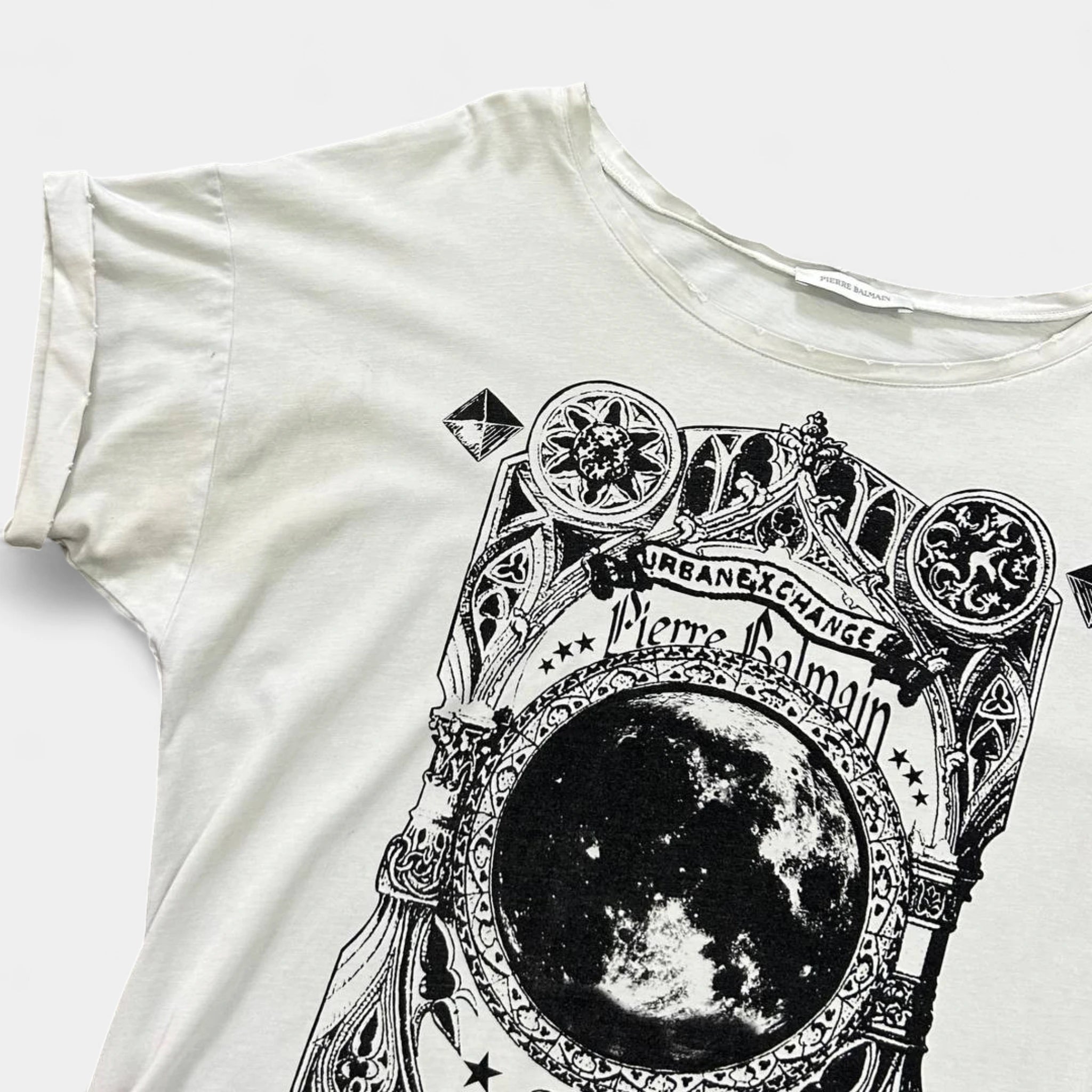 Pierre Balmain SS14 Distressed "Rock Couture" Graphic T-Shirt