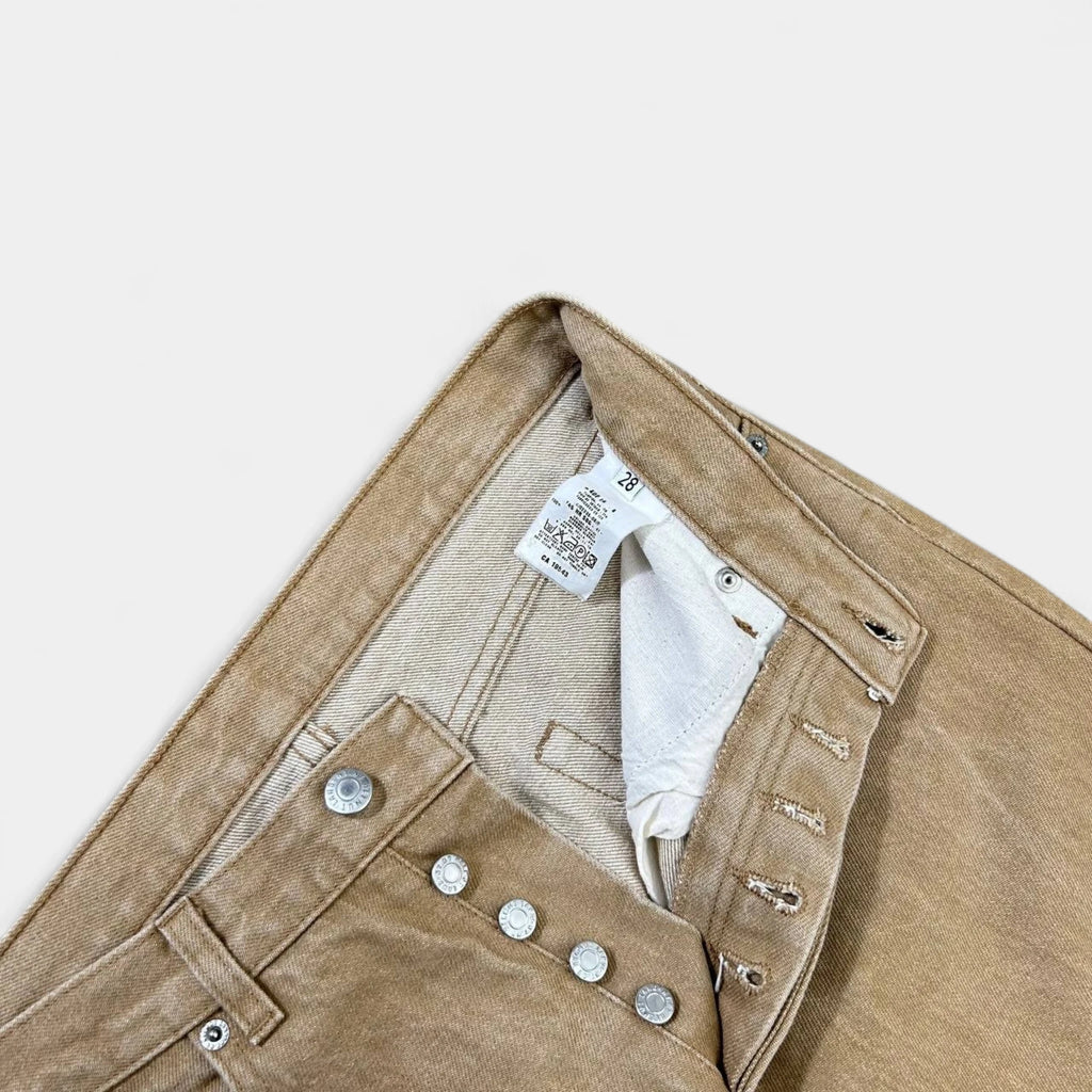 Helmut Lang Classic Straight Leg Beige Brown Pants