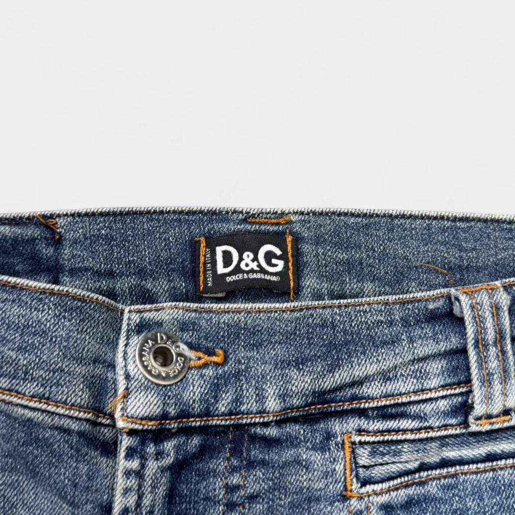 Dolce & Gabbana Full Side-Button Indigo Flare Jeans