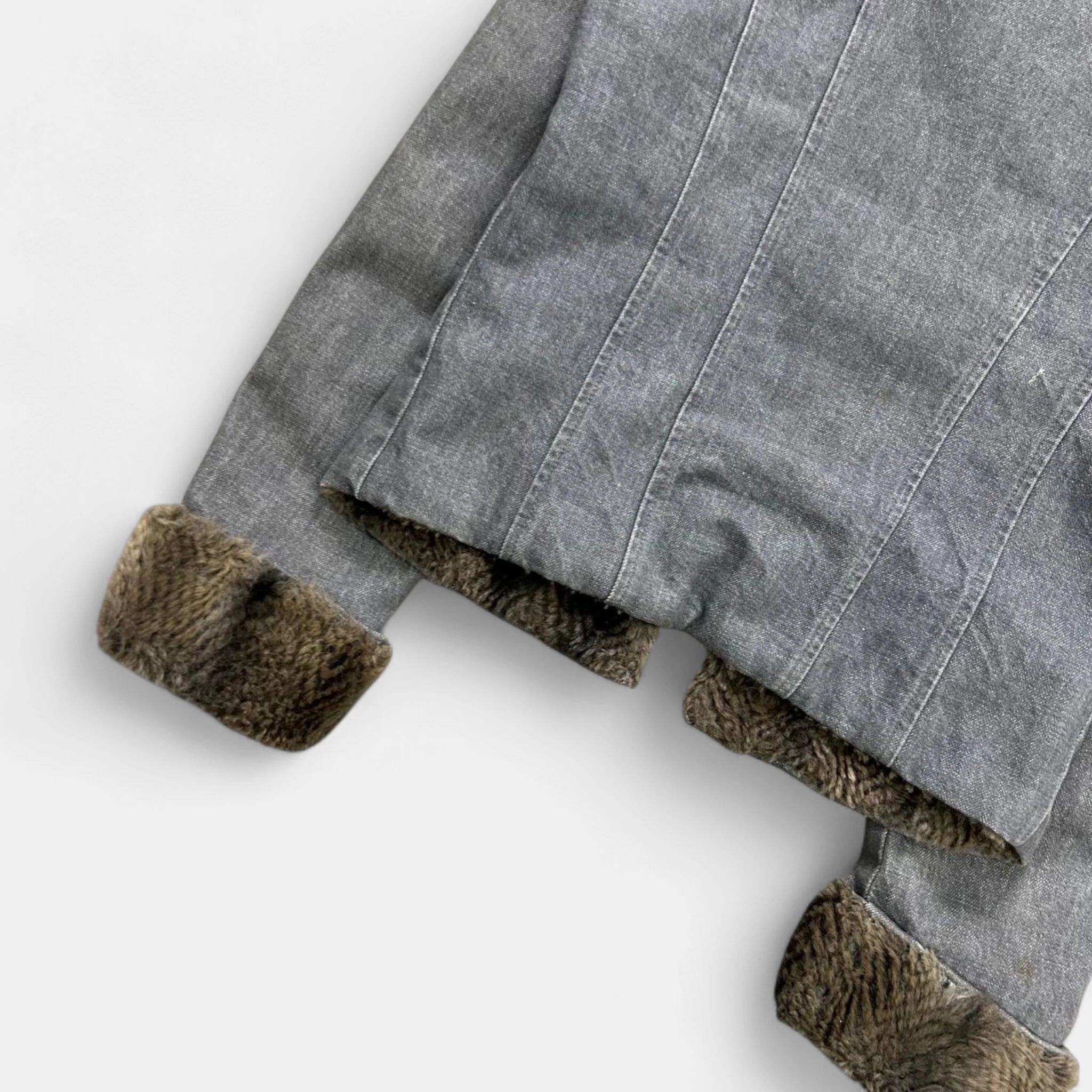 Gianfranco Ferré 2000s Fur Grey Denim Jacket
