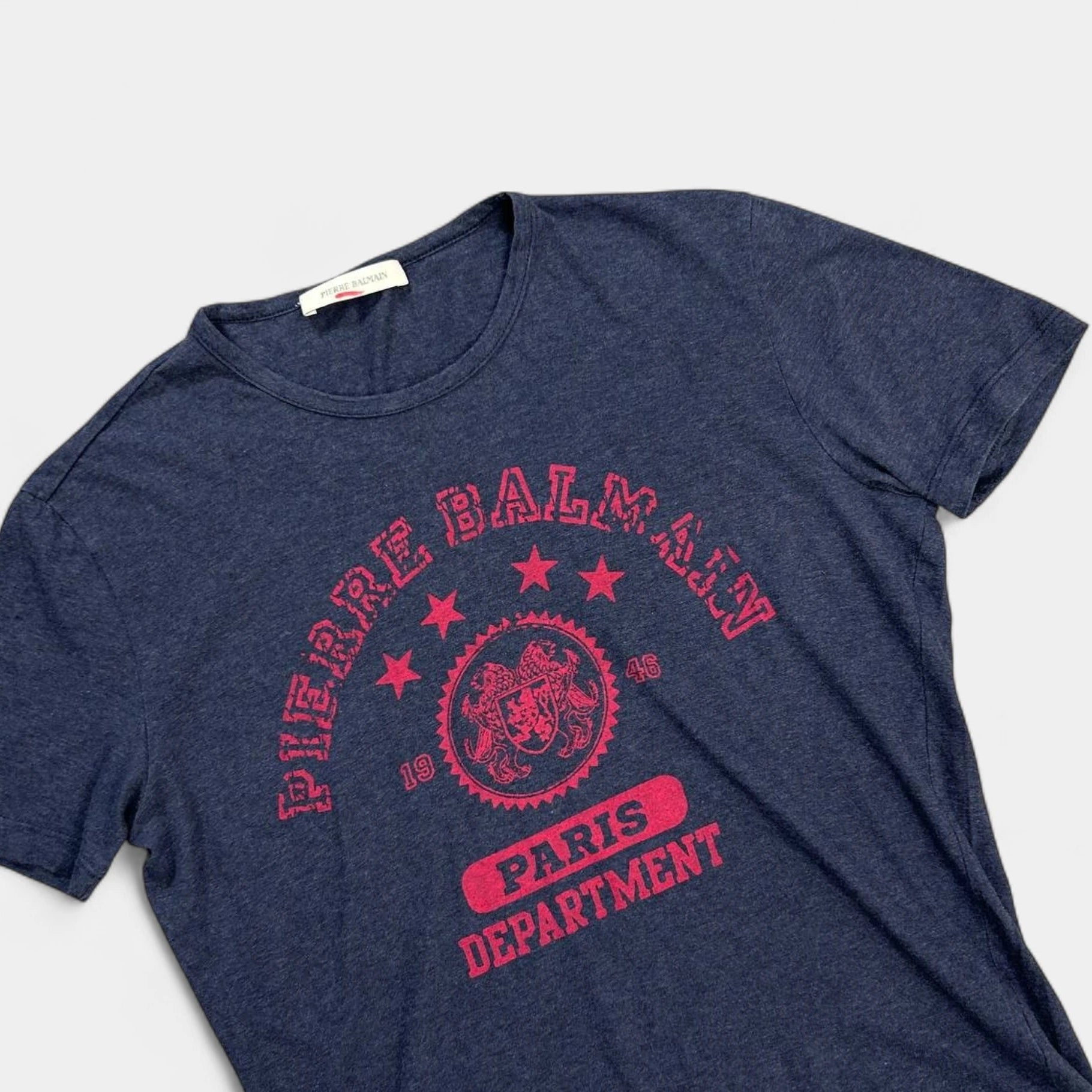 Balmain Graphic Navy Blue T-Shirt