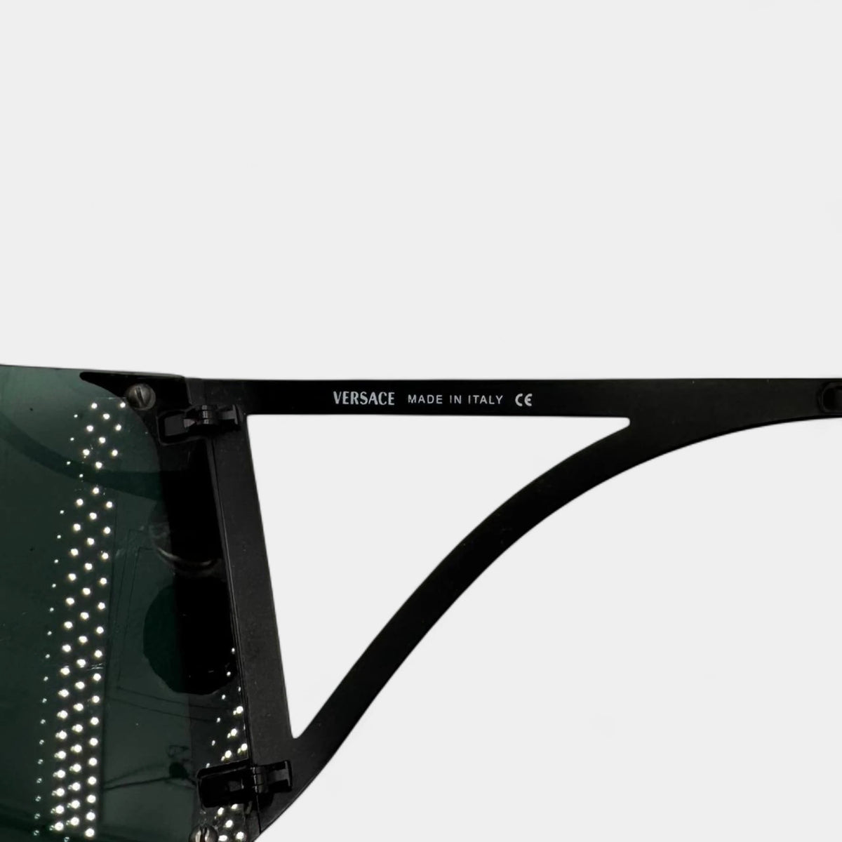 Versace Black Frameless Visor Shield Cut-Out Sunglasses