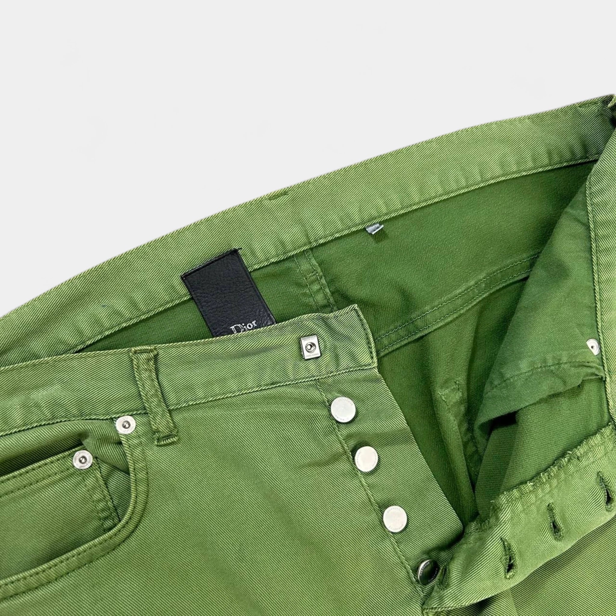 Dior Homme by Hedi Slimane Green Denim Jeans