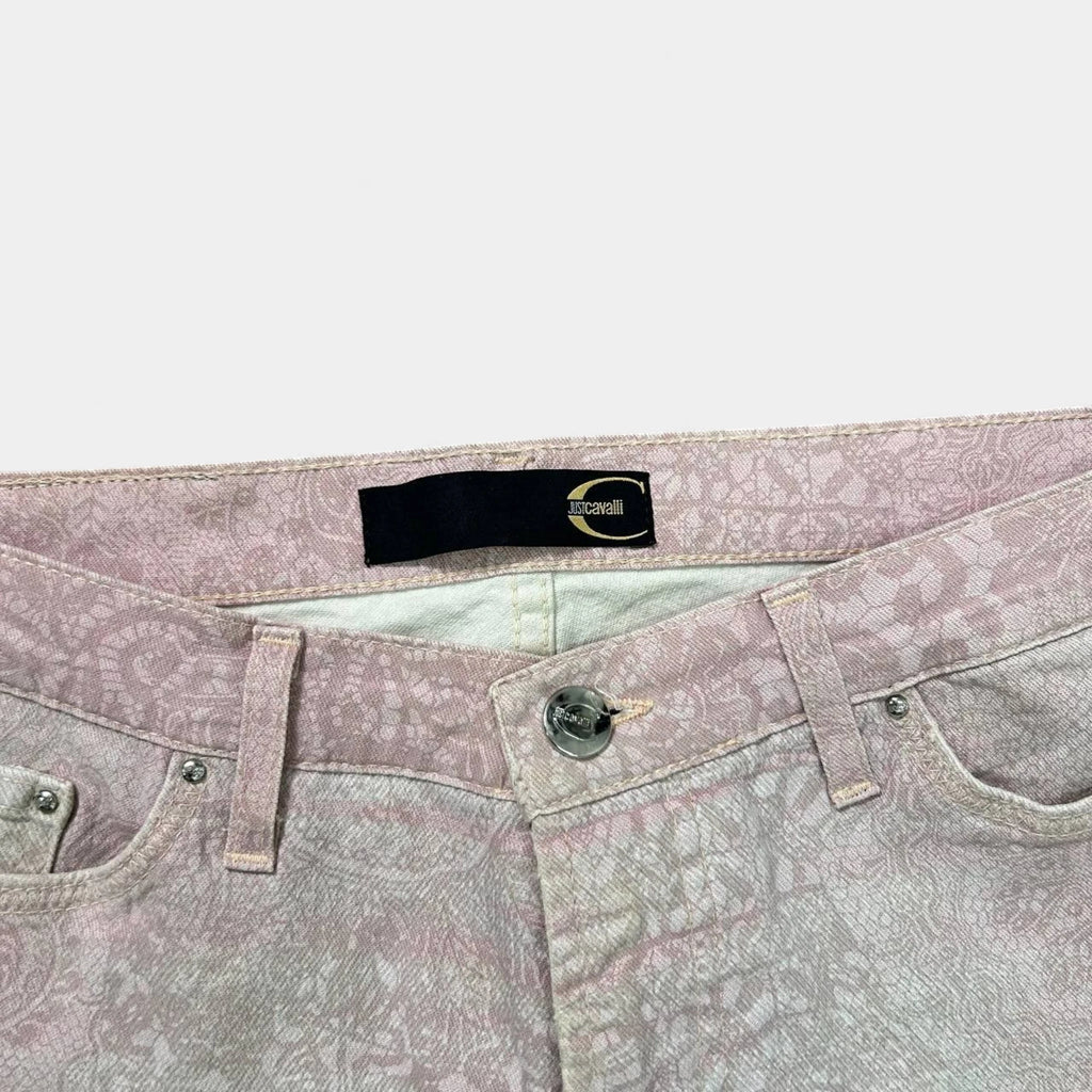 Just Cavalli 2000s Relief Floral Pink Pants