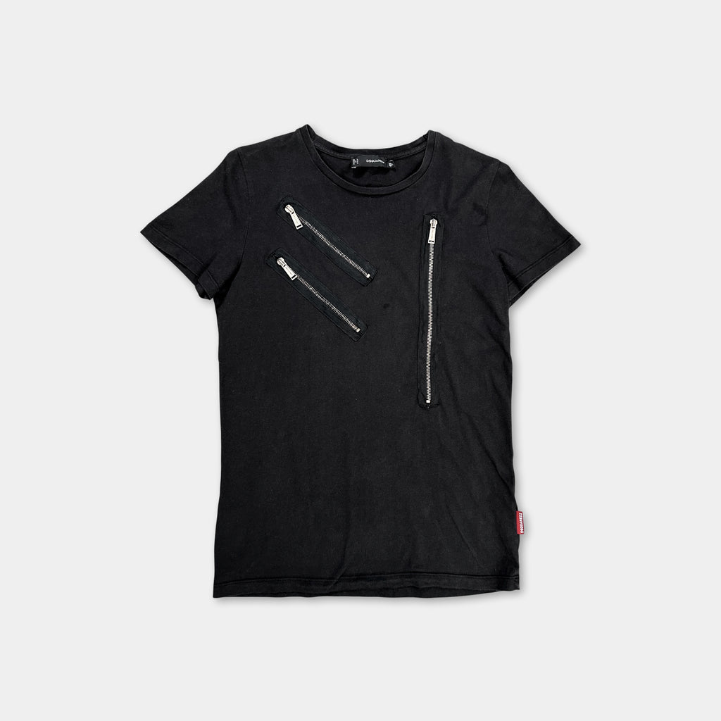 Dsquared 2000s Black Multizipper Tee