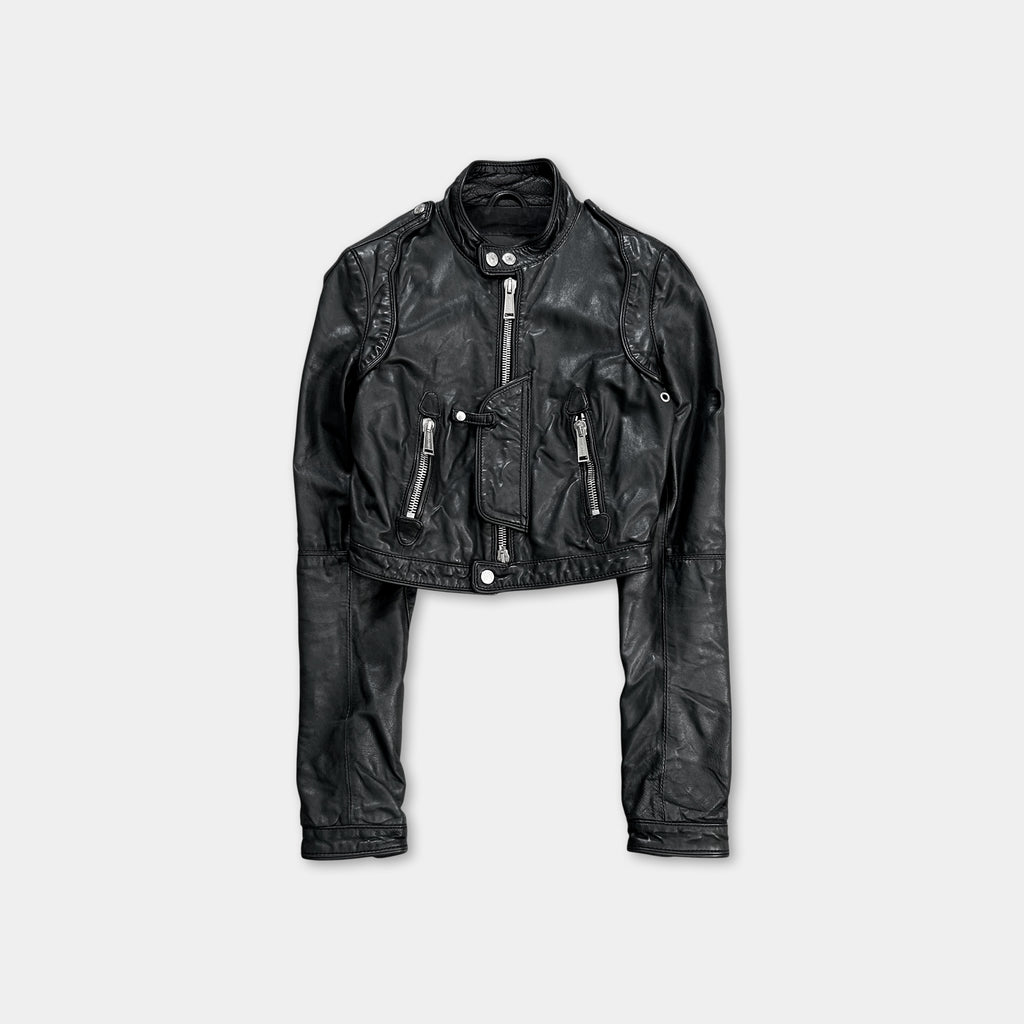 Dsquared2 2000s Leather Black Biker Jacket