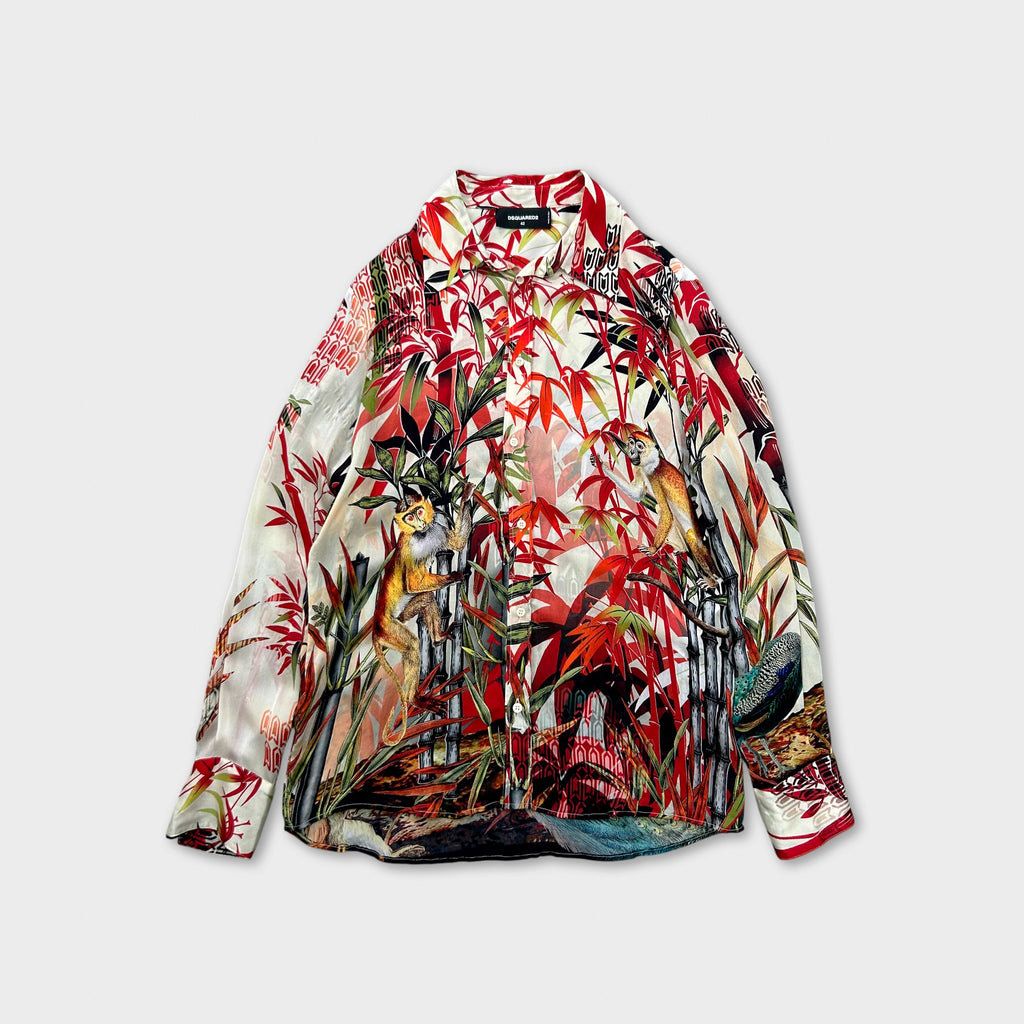 Dsquared2 SS17 "Chinoiserie" Jungle Print Silk Shirt