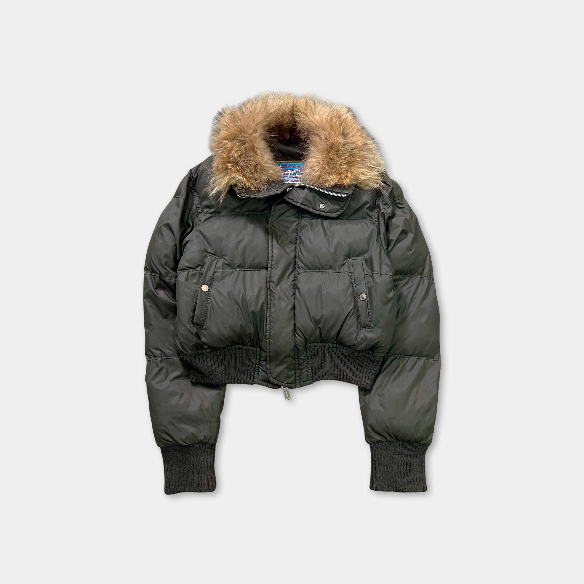 Dsquared2 Brown Fur Puffer Jacket
