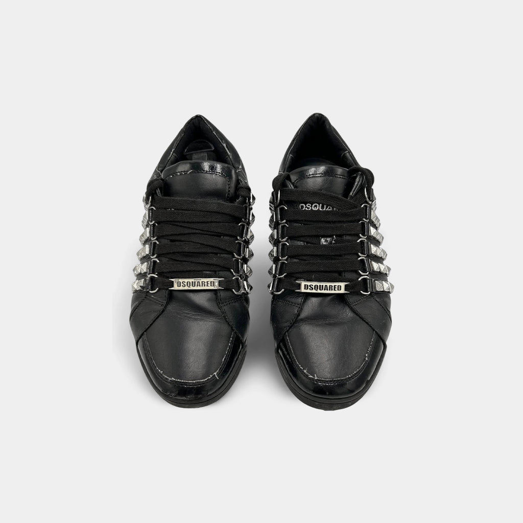Dsquared2 Studded Black Leather Sneakers