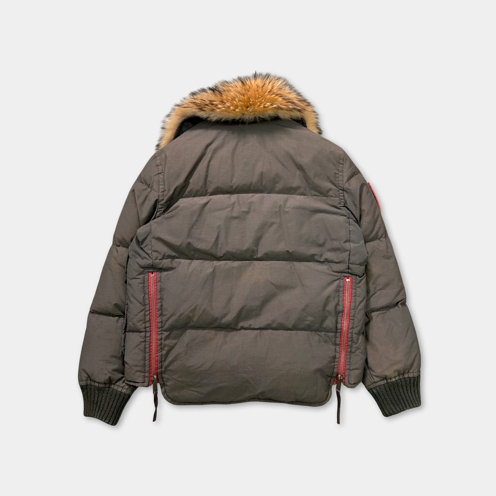 Dsquared2 Dark Brown Fur Collar Puffer Jacket