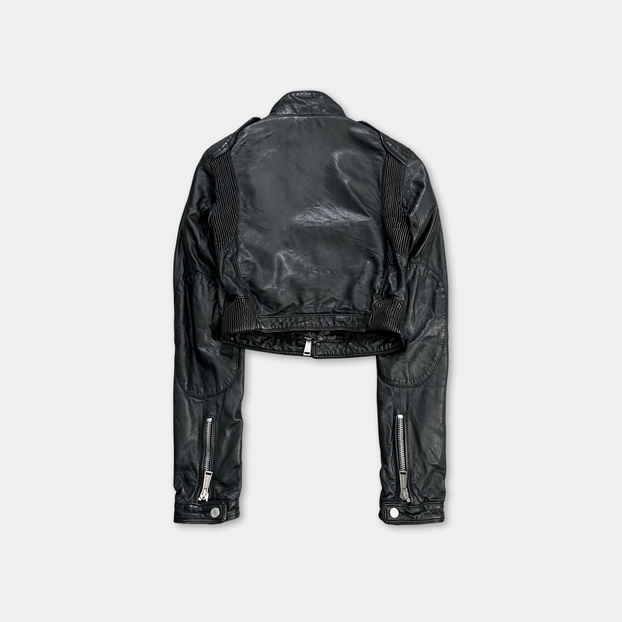 Dsquared2 2000s Leather Black Biker Jacket
