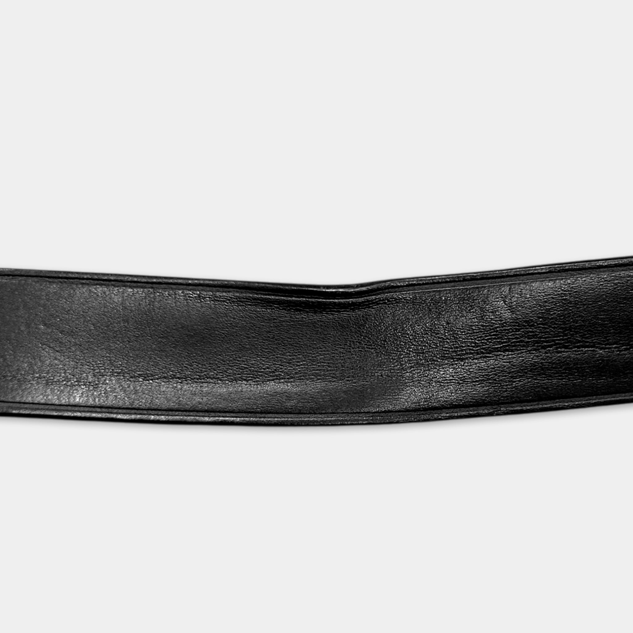 Dsquared2 "Heart" Buckle Black Leather Belt