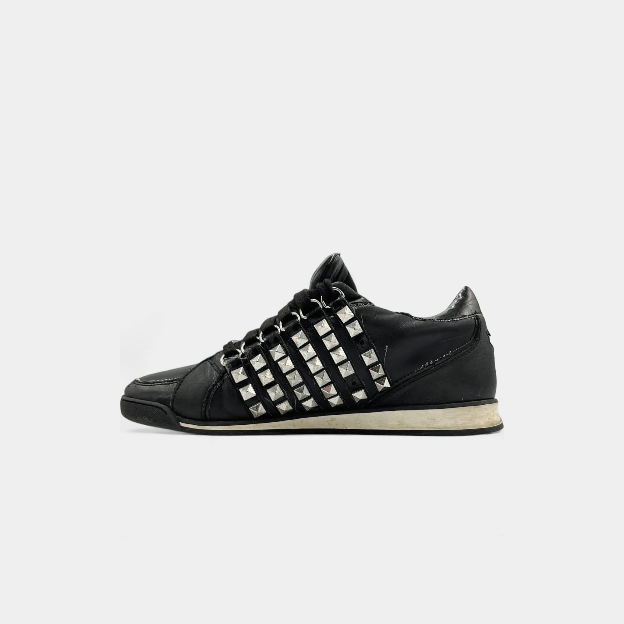 Dsquared2 Studded Black Leather Sneakers