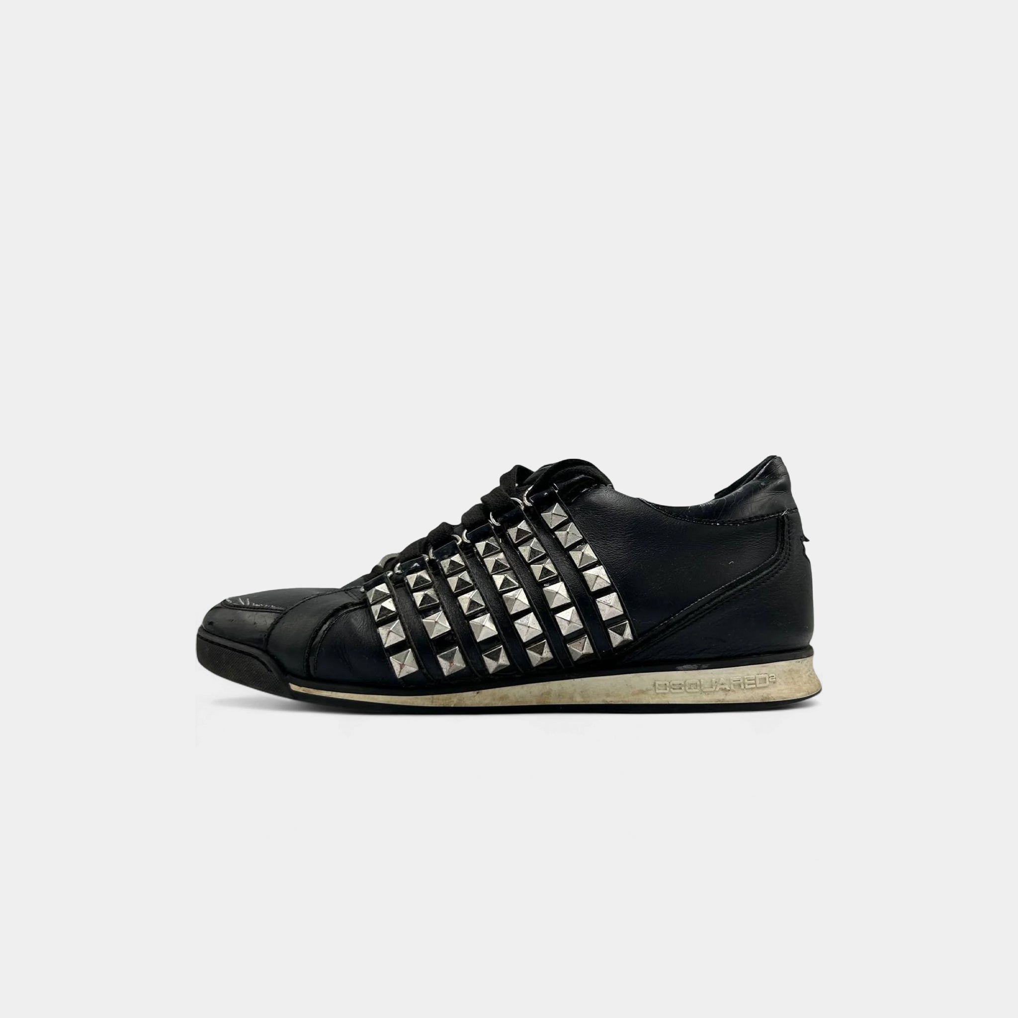 Dsquared2 Studded Black Leather Sneakers