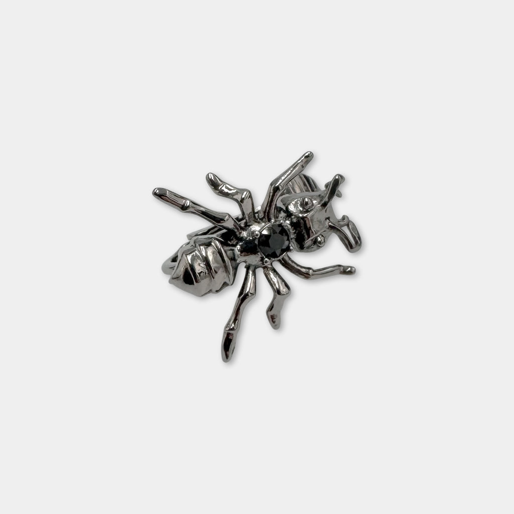 Dsquared2 Silver-Tone Crystal Ant Single Clip-On Earring & Lapel Pin