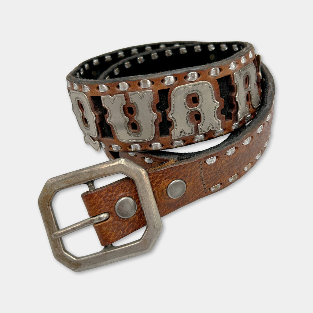 Dsquared2 Western Lettering Brown Leather Belt