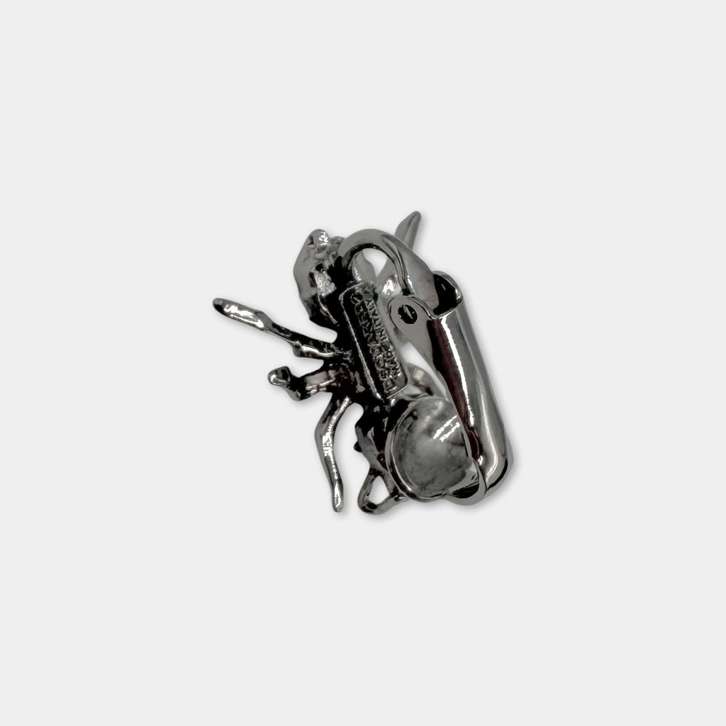 Dsquared2 Silver-Tone Crystal Ant Single Clip-On Earring & Lapel Pin