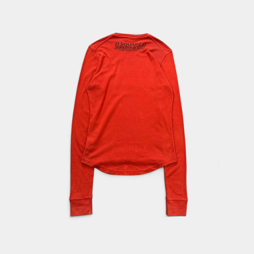 Dsquared2 "Mud Monster" Graphic Red Longsleeve T-Shirt