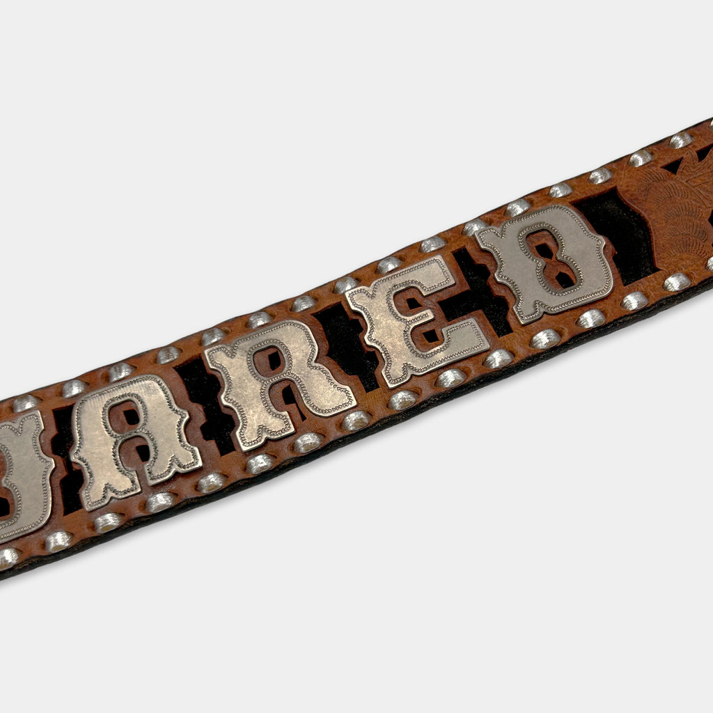 Dsquared2 Western Lettering Brown Leather Belt