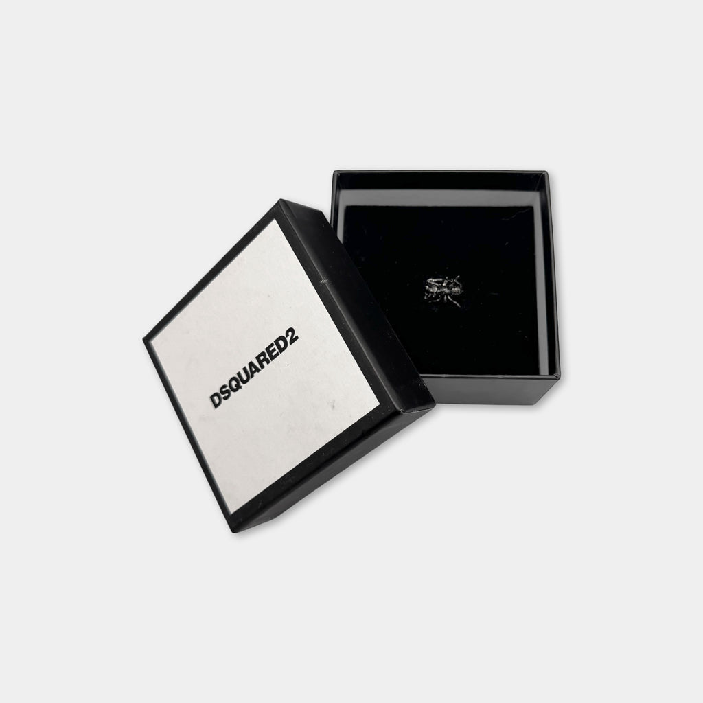 Dsquared2 Silver-Tone Crystal Ant Single Clip-On Earring & Lapel Pin