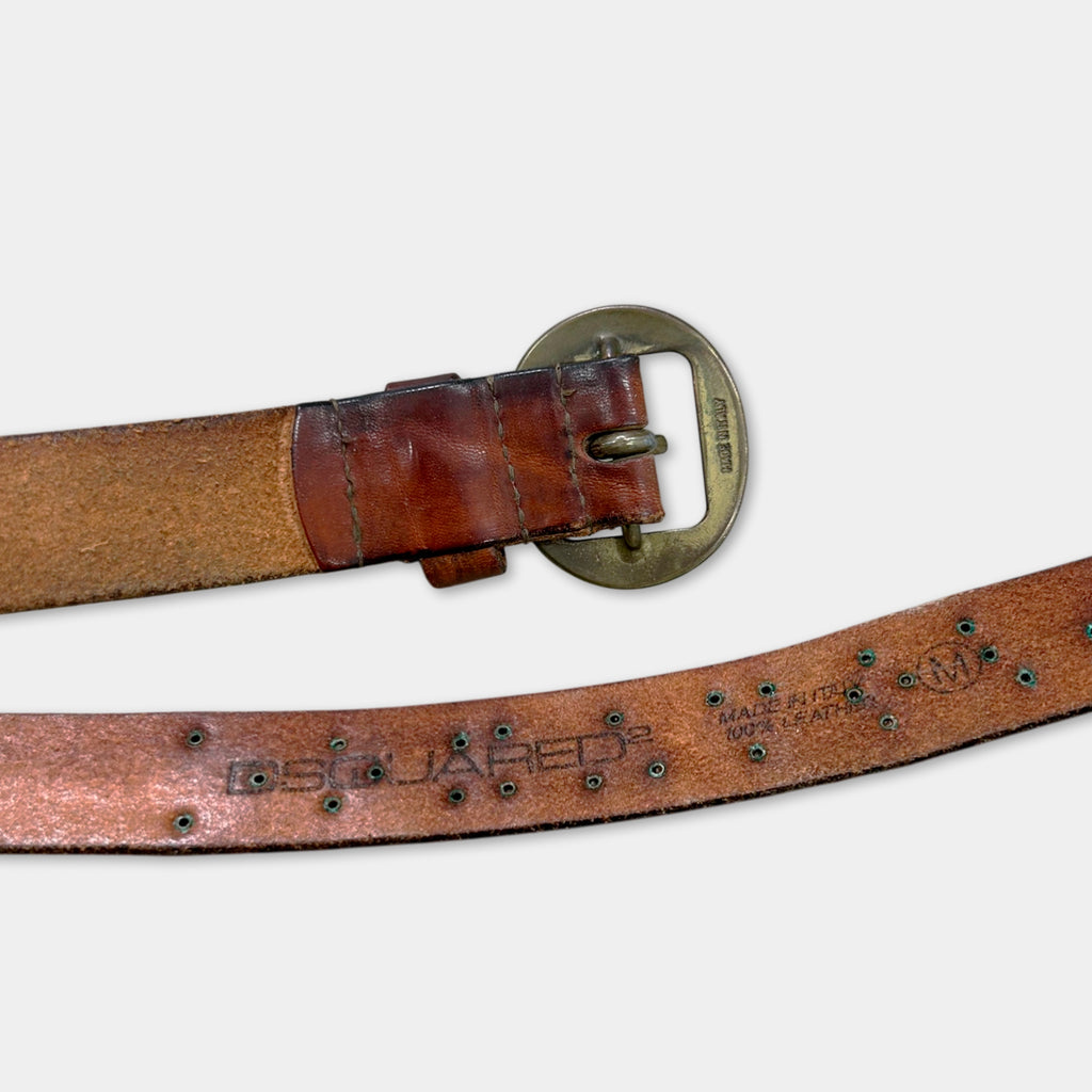 Dsquared2 Western Brown Leather Belt