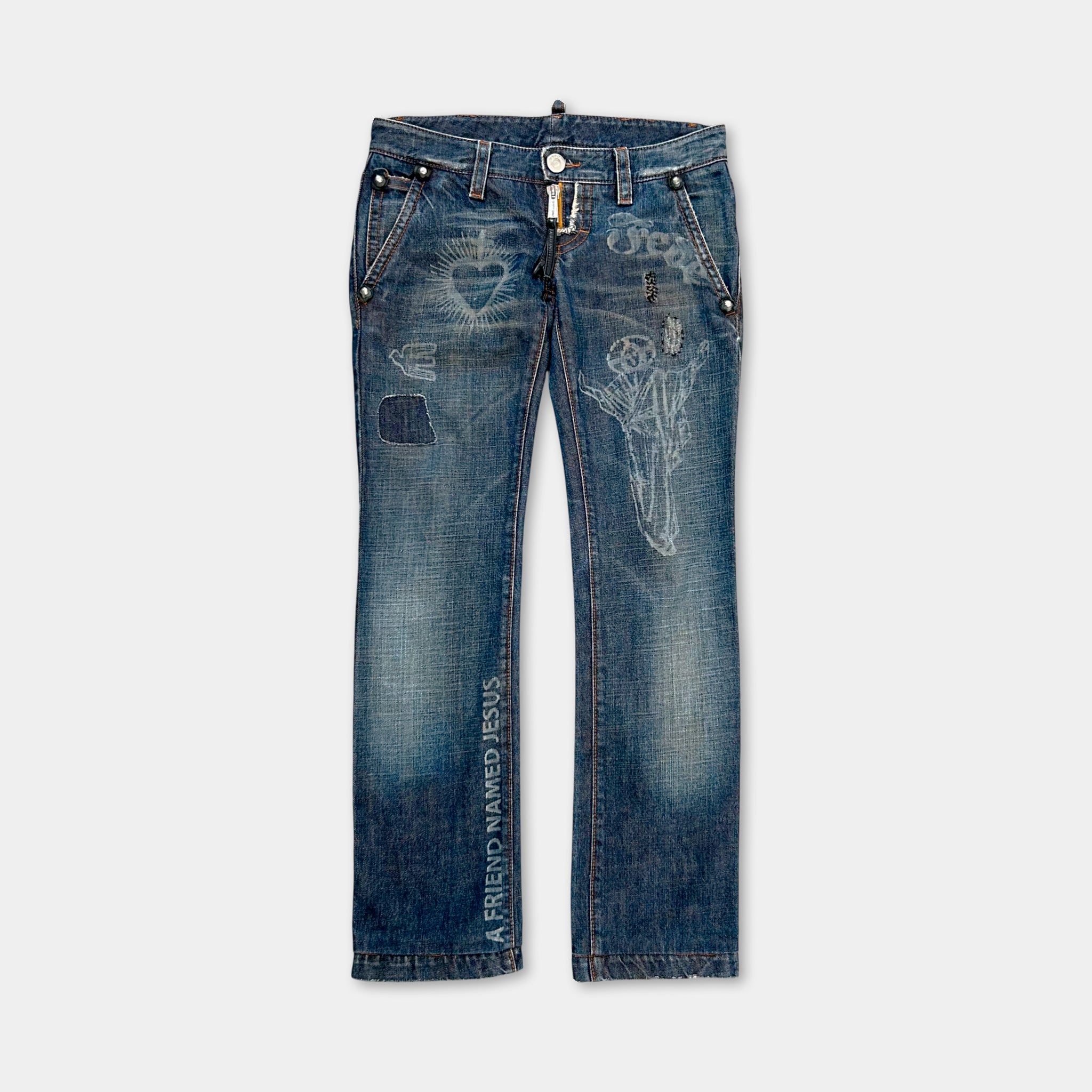 Dsquared2 FW2005 "I Love Jesus" Patchwork Denim