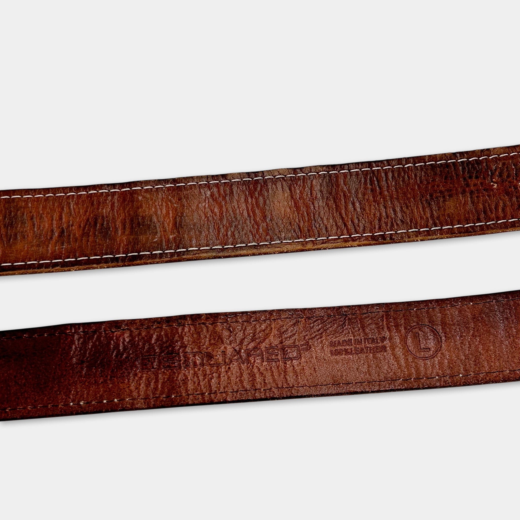 Dsquared2 Western Style Brown Leather Belt
